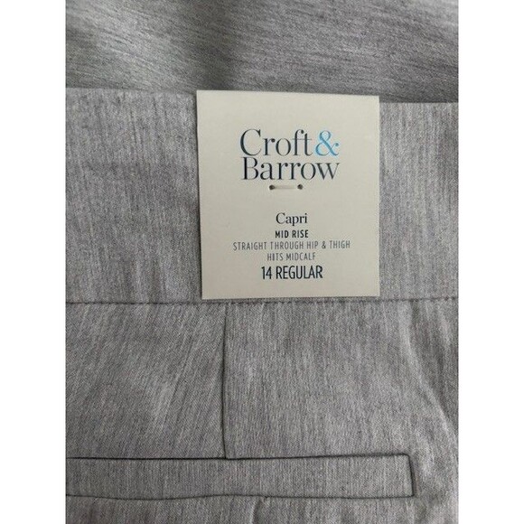 Croft & Barrow Capri Mid Rise Mid Calf Heather Gray Sz 14 - Picture 2 of 2